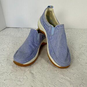 L.L. Bean Sun washed Blue Canvas Women's Slip-on Sneakers, Women's Size 6M